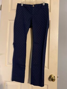 Lilly Pulitzer Navy Blue Kelly Straight Ankle Length Pants, Size 8